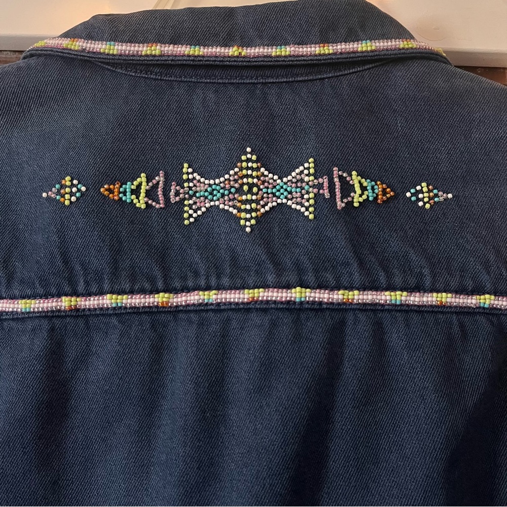 Pendleton Beaded Western Style Jean Jacket, Large - image 4